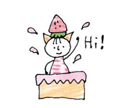 Girl cat of ear sticker #11059018