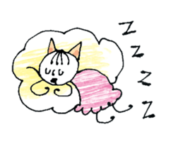 Girl cat of ear sticker #11059019