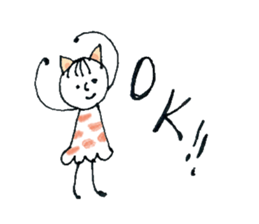 Girl cat of ear sticker #11059021