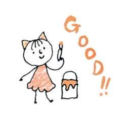 Girl cat of ear sticker #11059027