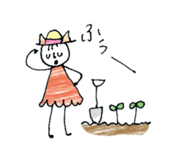 Girl cat of ear sticker #11059028