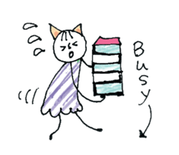 Girl cat of ear sticker #11059029