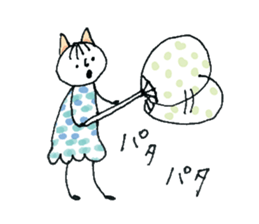 Girl cat of ear sticker #11059030