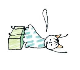 Girl cat of ear sticker #11059032