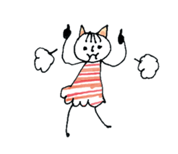 Girl cat of ear sticker #11059040