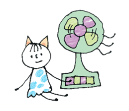 Girl cat of ear sticker #11059042