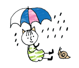 Girl cat of ear sticker #11059045