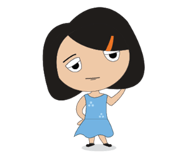 A Lovely Girl in Green Dress sticker #11060775