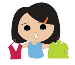 A Lovely Girl in Green Dress sticker #11060798