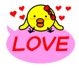 A chick sticker of a pink balloon sticker #11062632