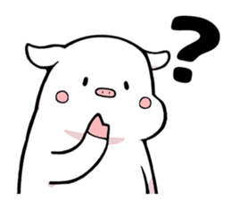 Super relax white pig sticker #11064737