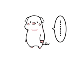 Super relax white pig sticker #11064740