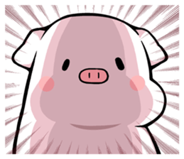 Super relax white pig sticker #11064741