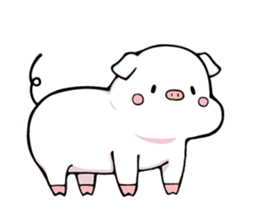 Super relax white pig sticker #11064748