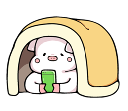 Super relax white pig sticker #11064750