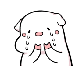 Super relax white pig sticker #11064753