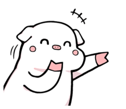 Super relax white pig sticker #11064755