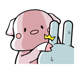 Super relax white pig sticker #11064767