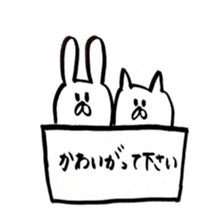 Sticker of rabbit and cat sticker #11065714