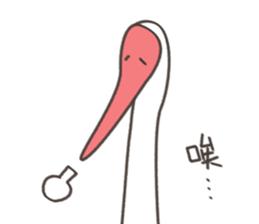 Little White Crane sticker #11075489