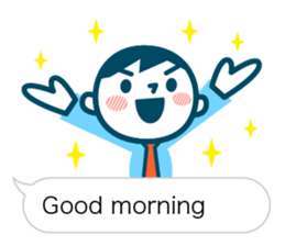 Office worker of simple sticker. Eng. sticker #11076312