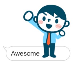 Office worker of simple sticker. Eng. sticker #11076313