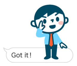 Office worker of simple sticker. Eng. sticker #11076315