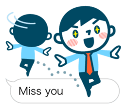 Office worker of simple sticker. Eng. sticker #11076316