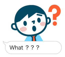 Office worker of simple sticker. Eng. sticker #11076317