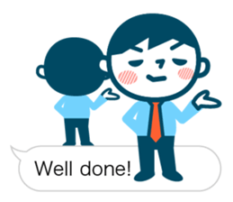 Office worker of simple sticker. Eng. sticker #11076318