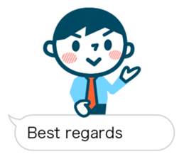 Office worker of simple sticker. Eng. sticker #11076319