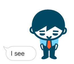 Office worker of simple sticker. Eng. sticker #11076323