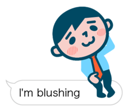 Office worker of simple sticker. Eng. sticker #11076324