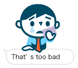 Office worker of simple sticker. Eng. sticker #11076328