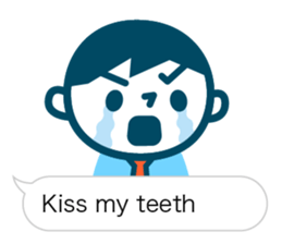 Office worker of simple sticker. Eng. sticker #11076329