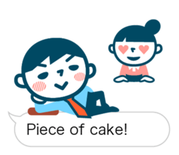 Office worker of simple sticker. Eng. sticker #11076334