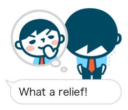 Office worker of simple sticker. Eng. sticker #11076336