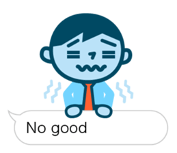 Office worker of simple sticker. Eng. sticker #11076337