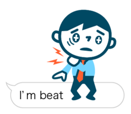 Office worker of simple sticker. Eng. sticker #11076338