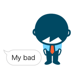 Office worker of simple sticker. Eng. sticker #11076339