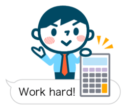 Office worker of simple sticker. Eng. sticker #11076345