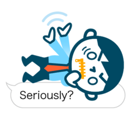 Office worker of simple sticker. Eng. sticker #11076346