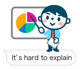 Office worker of simple sticker. Eng. sticker #11076347