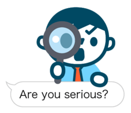 Office worker of simple sticker. Eng. sticker #11076349