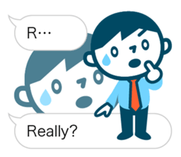 Office worker of simple sticker. Eng. sticker #11076350