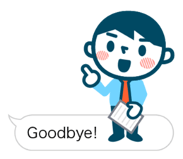 Office worker of simple sticker. Eng. sticker #11076351