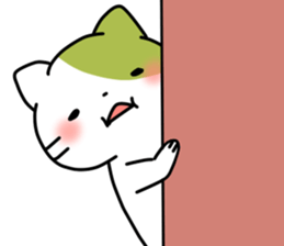 Matcha color cat sticker #11078082