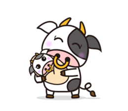 Cow cute animal 2 sticker #11084913