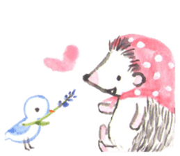 Hedgehogs of the mushroom forest2 sticker #11089249