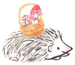 Hedgehogs of the mushroom forest2 sticker #11089264